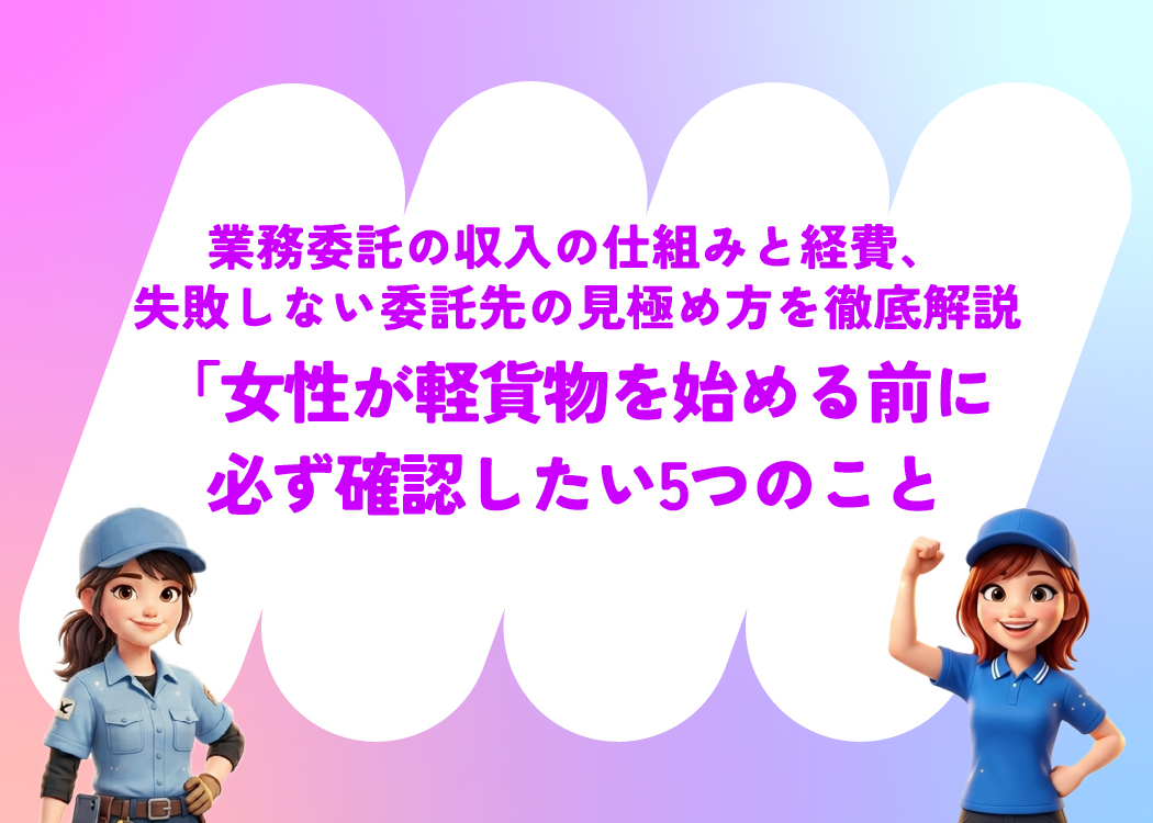 女性が軽貨物を始める前に必ず確認したい5つのこと|業務委託の収入の仕組みと経費、失敗しない委託先の見極め方を徹底解説