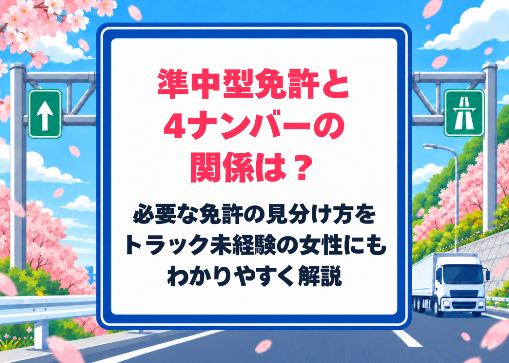 準中型免許と4ナンバーの関係は？必要な免許の見分け方をトラック未経験の女性にもわかりやすく解説