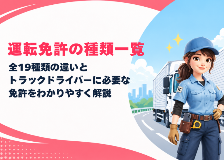 運転免許の種類一覧｜全19種類の違いとトラックドライバーに必要な免許をわかりやすく解説
