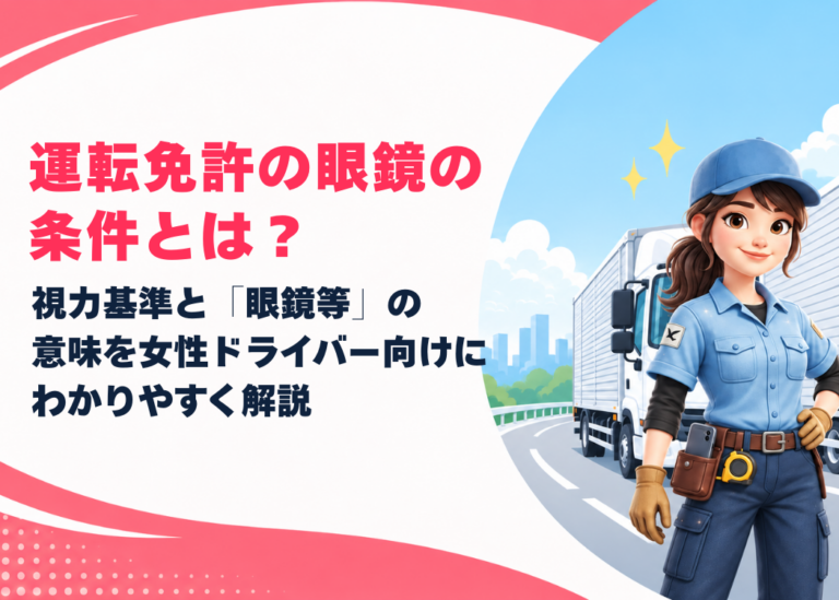 運転免許の眼鏡の条件とは？視力基準と「眼鏡等」の意味を女性ドライバー向けにわかりやすく解説