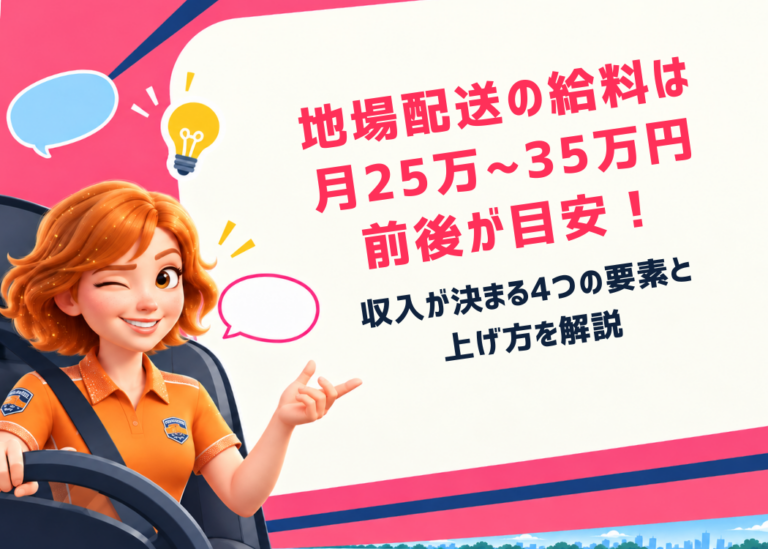 地場配送の給料は月25万〜35万円前後が目安！収入が決まる4つの要素と上げ方を解説