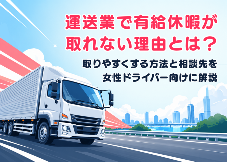 運送業で有給休暇が取れない理由とは？取りやすくする方法と相談先を女性ドライバー向けに解説
