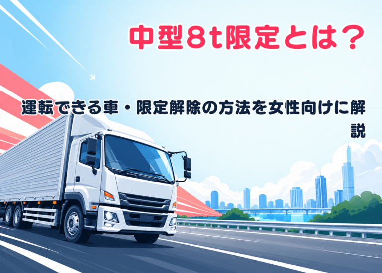 中型8t限定とは？運転できる車の範囲と限定解除の方法を女性ドライバー向けにわかりやすく解説