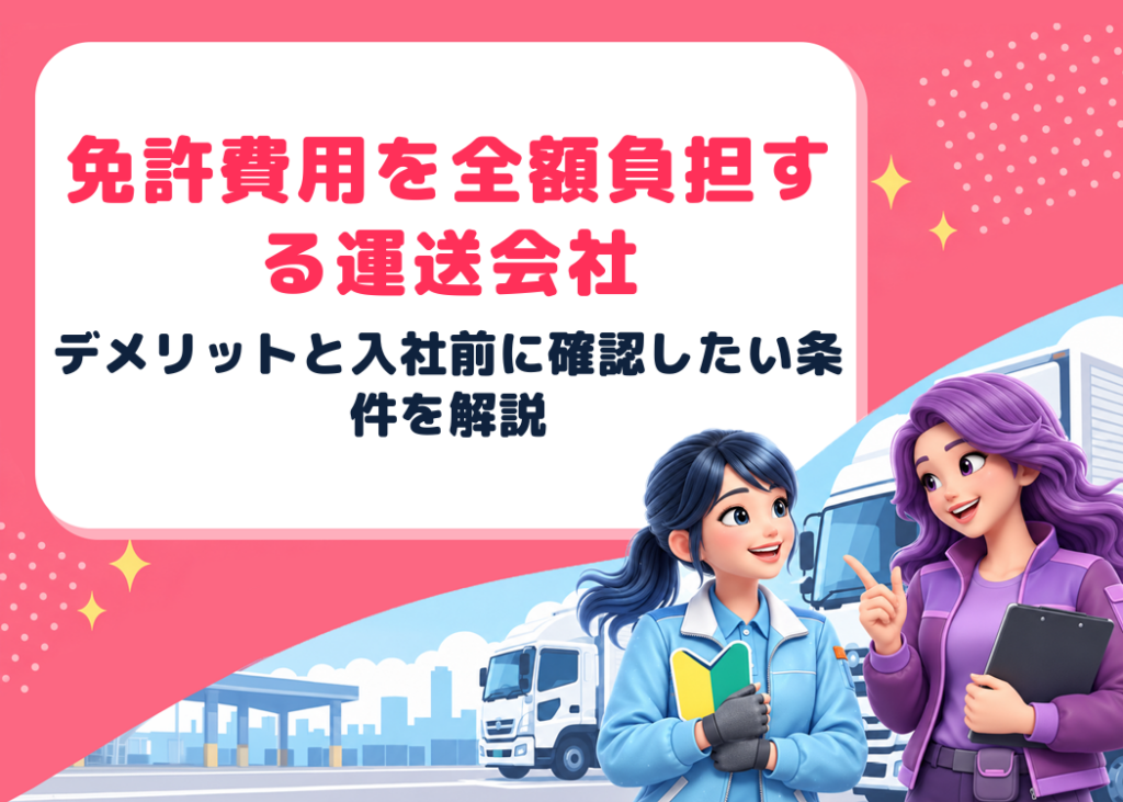 免許を全額負担してくれる運送会社のデメリットは？入社前に確認したい条件と選び方を解説