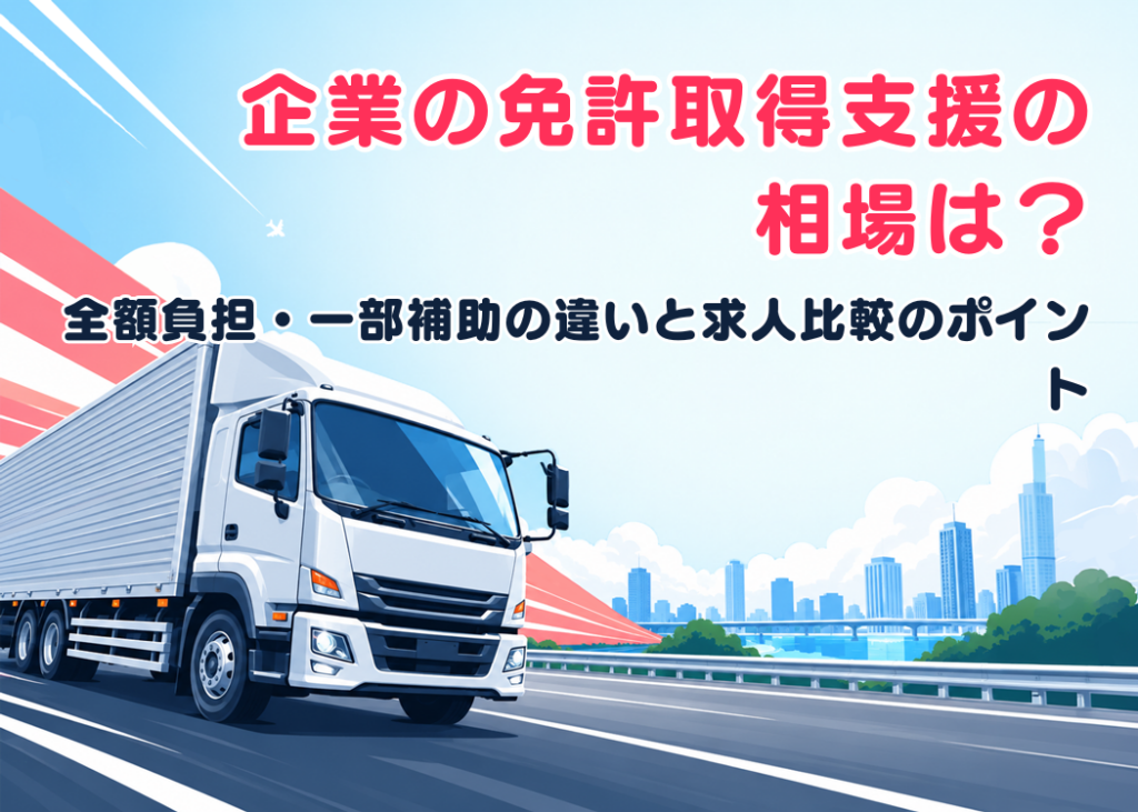企業の免許取得支援の相場は？全額負担・一部補助の違いと求人を比べるポイントを解説