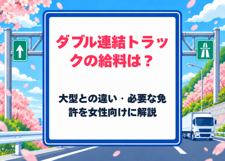 ダブル連結トラックの給料はいくら？大型との違いと必要な免許を女性ドライバー向けに解説