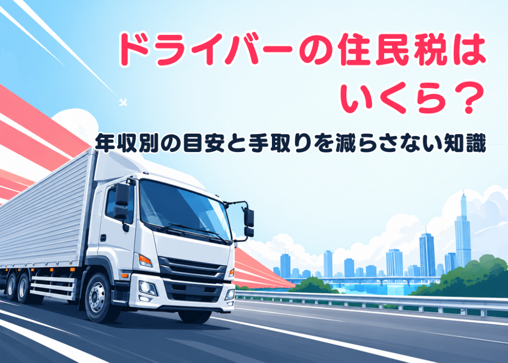ドライバーの住民税はいくら？年収別の目安と手取りを減らさないための知識を女性向けに解説