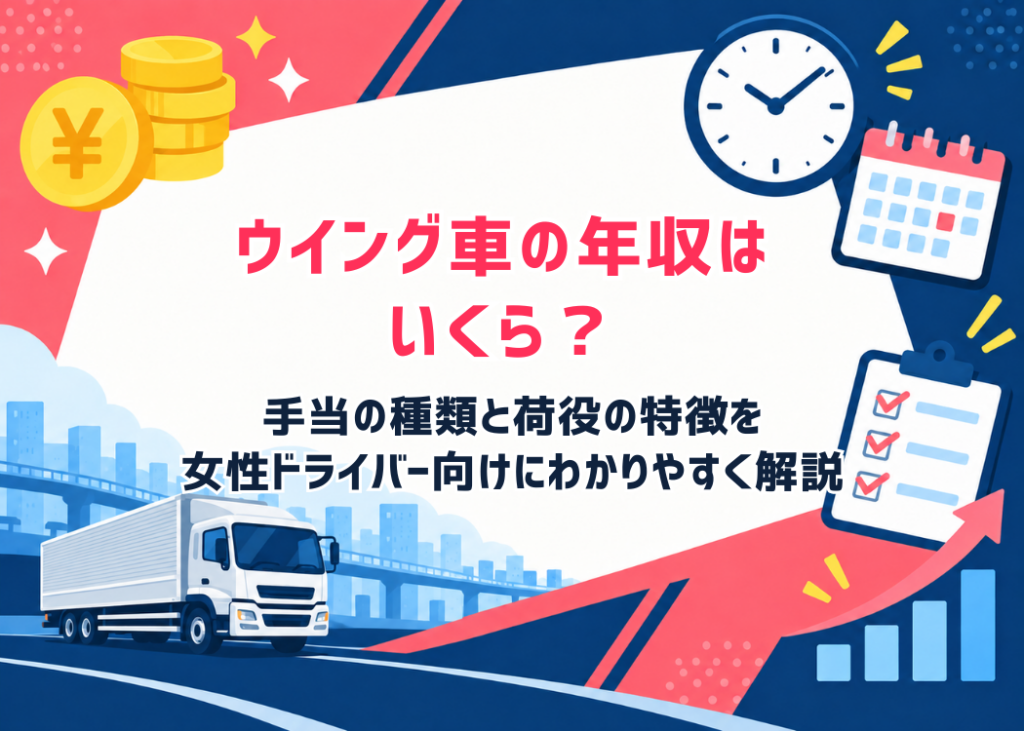 ウイング車の年収はいくら？手当の種類と荷役の特徴を女性ドライバー向けにわかりやすく解説