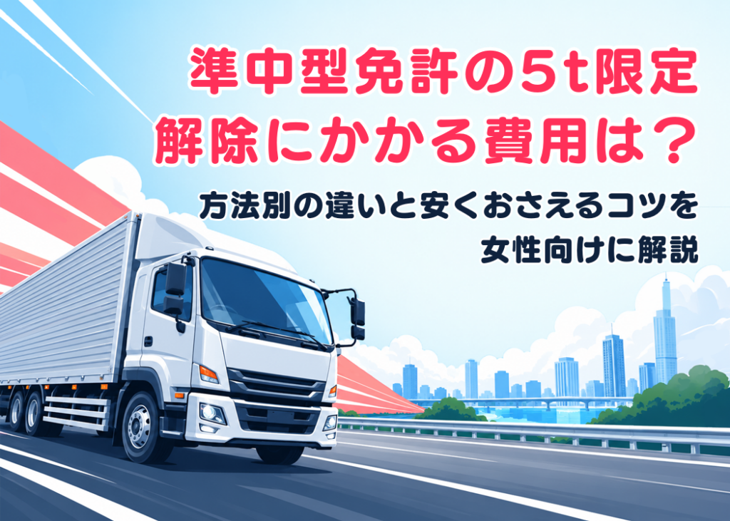 準中型免許の5t限定解除にかかる費用は?方法別の違いと安くおさえるコツを女性向けに解説
