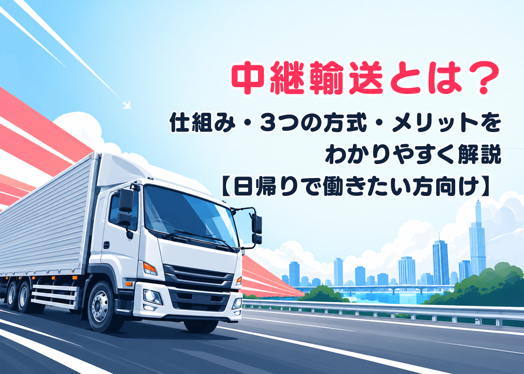 中継輸送とは？仕組み・3つの方式・メリットをわかりやすく解説【日帰りで働きたい方向け】
