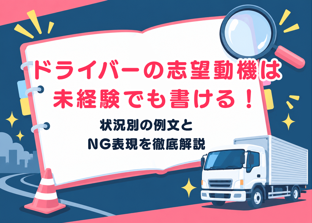 ドライバーの志望動機は未経験でも書ける！状況別の例文とNG表現を徹底解説