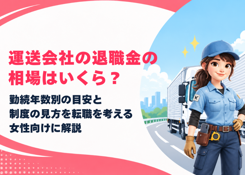 運送会社の退職金の相場はいくら?勤続年数別の目安と制度の見方を転職を考える女性向けに解説