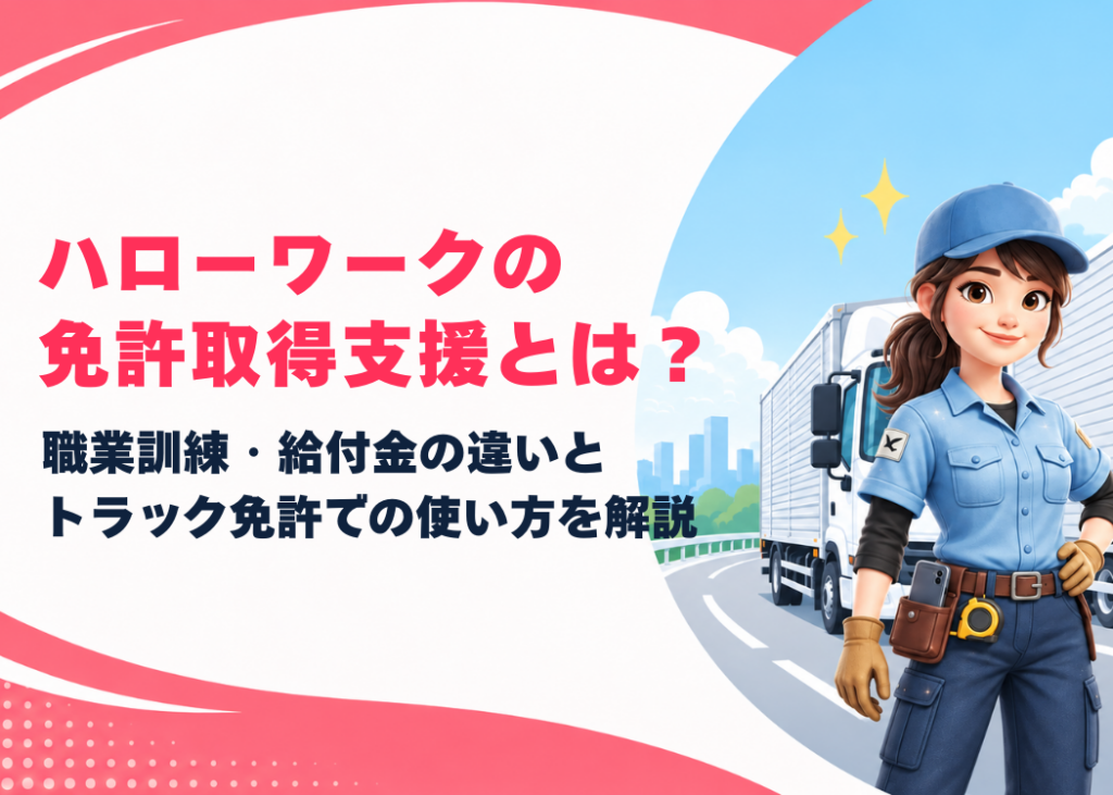 ハローワークの免許取得支援とは？職業訓練・給付金の違いとトラック免許での使い方を解説