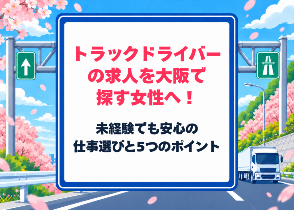 トラックドライバーの求人を大阪で探す女性へ!未経験でも安心の仕事選びと5つのポイント