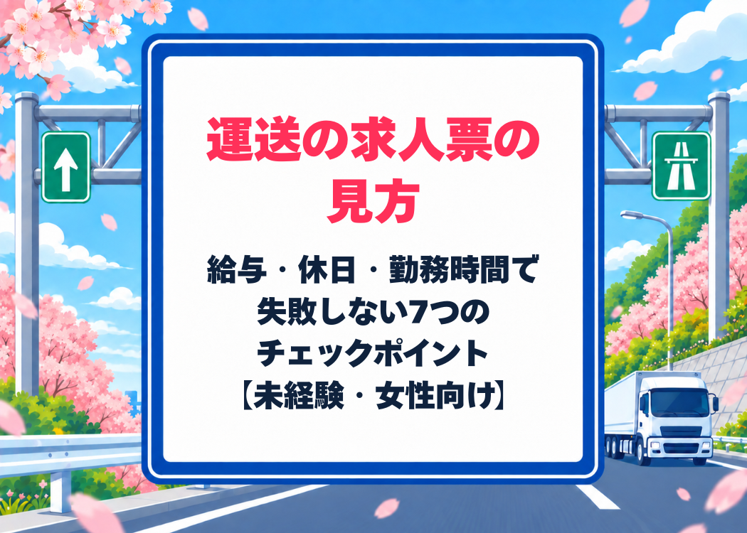 運送の求人票の見方｜給与・休日・勤務時間で失敗しない7つのチェックポイント【未経験・女性向け】