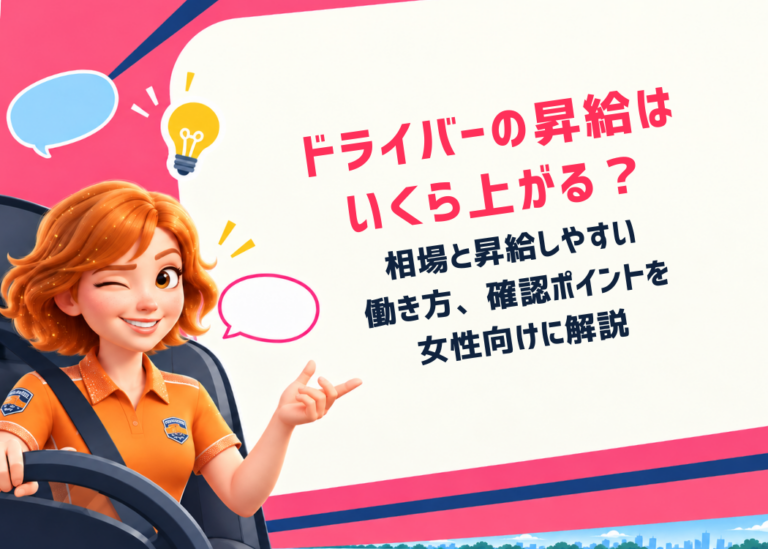ドライバーの昇給はいくら上がる？相場と昇給しやすい働き方、確認ポイントを女性向けに解説