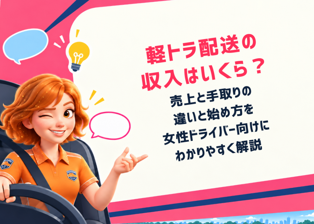 軽トラ配送の収入はいくら？売上と手取りの違いと始め方を女性ドライバー向けにわかりやすく解説