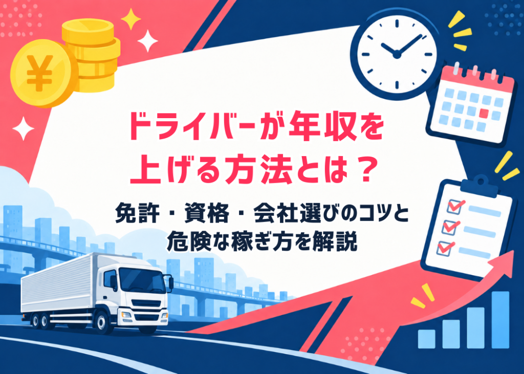 ドライバーが年収を上げる方法とは?免許・資格・会社選びのコツと危険な稼ぎ方を解説