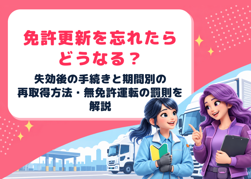 免許更新を忘れたらどうなる？失効後の手続きと期間別の再取得方法・無免許運転の罰則を解説