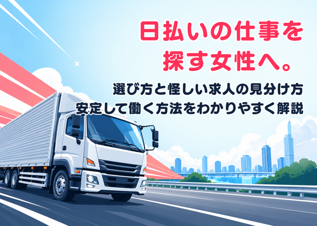 日払いの仕事を探す女性へ。選び方と怪しい求人の見分け方、安定して働く方法をわかりやすく解説