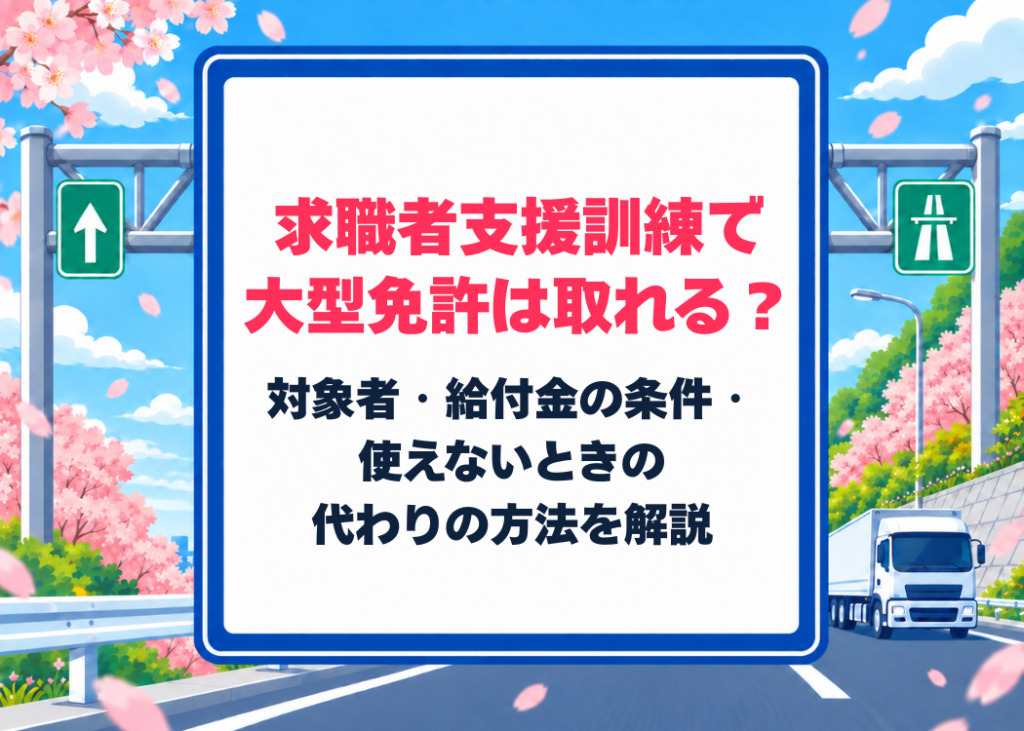 求職者支援訓練で大型免許は取れる？対象者・給付金の条件・使えないときの代わりの方法を解説