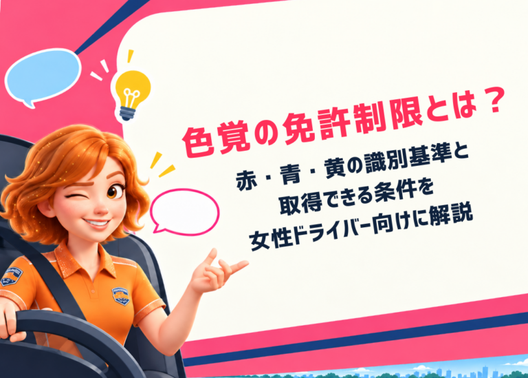色覚の免許制限とは？赤・青・黄の識別基準と取得できる条件を女性ドライバー向けに解説